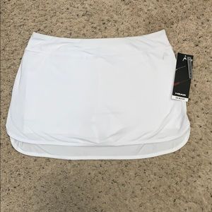 NWT HEAD slim fit white vigor tennis skirt